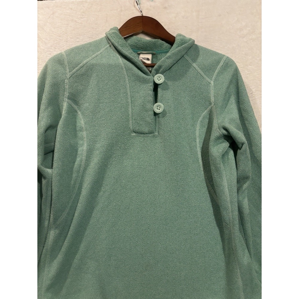 The North‎ Face Womens Crescent Shawl Ridge Collar Fleece Sweater Green Medium